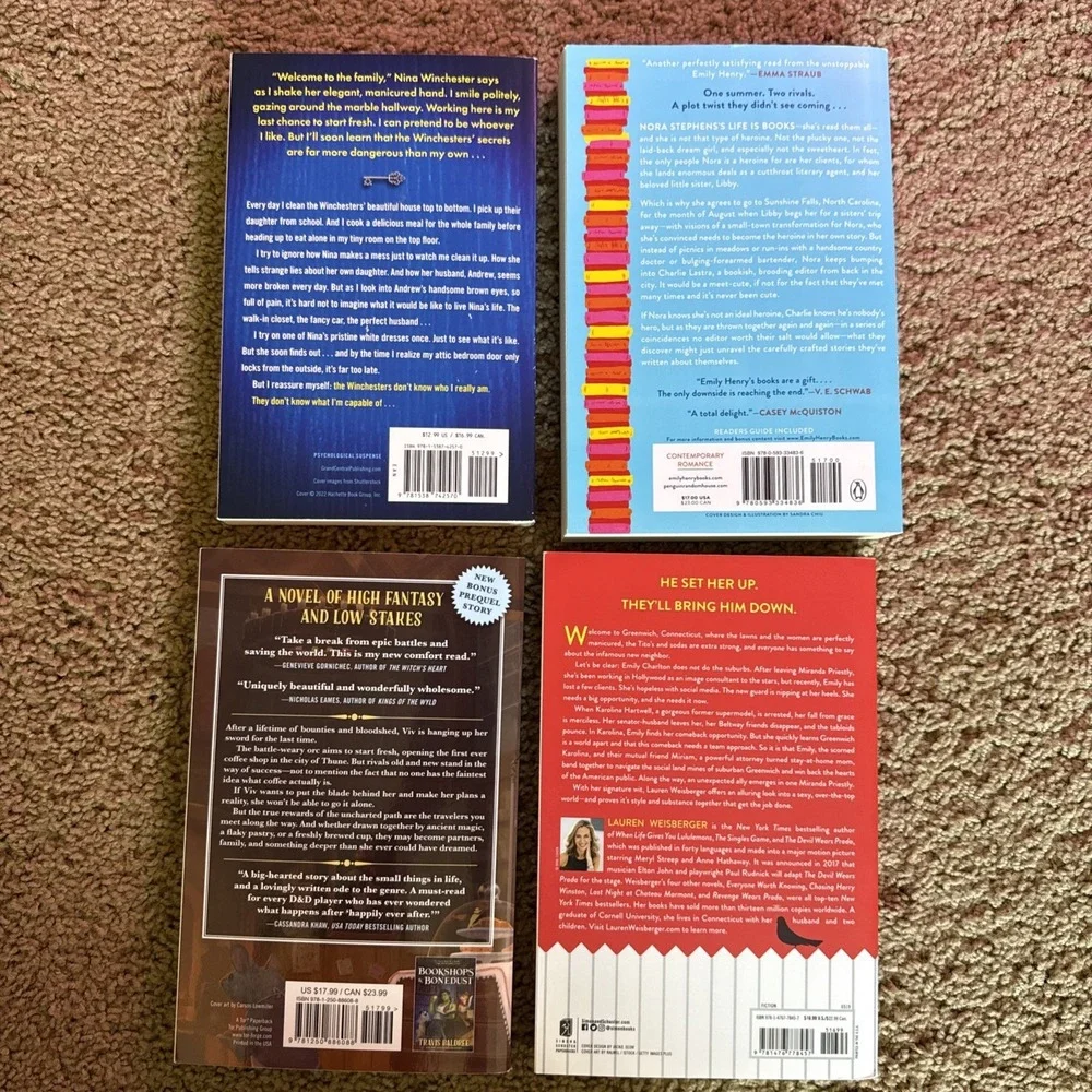 Lot of 4 Misc Book‎ Bundle-The Housemaid, Legends & Lattes, Book Lovers, Plus 1